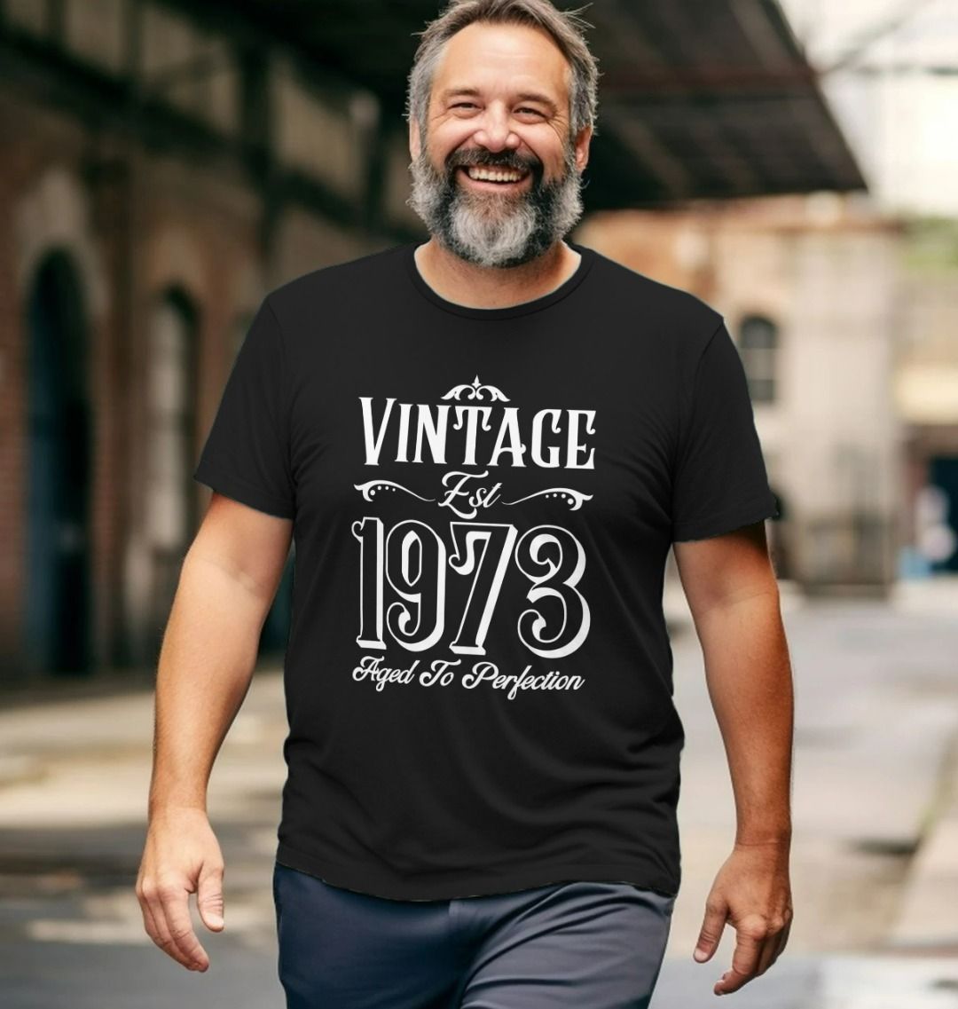 50th Birthday T Shirt Vintage 1973, Aged To Perfection