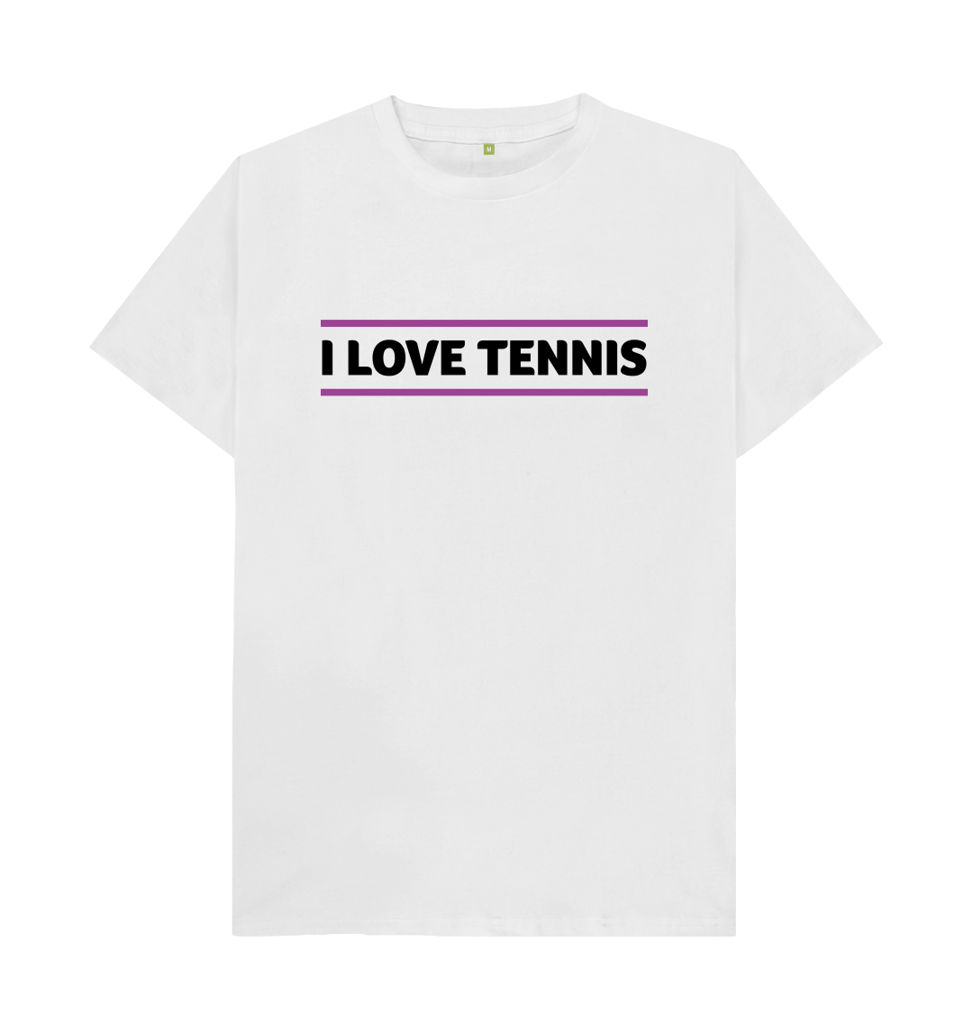 I LOVE TENNIS Unisex Tee White-Purple