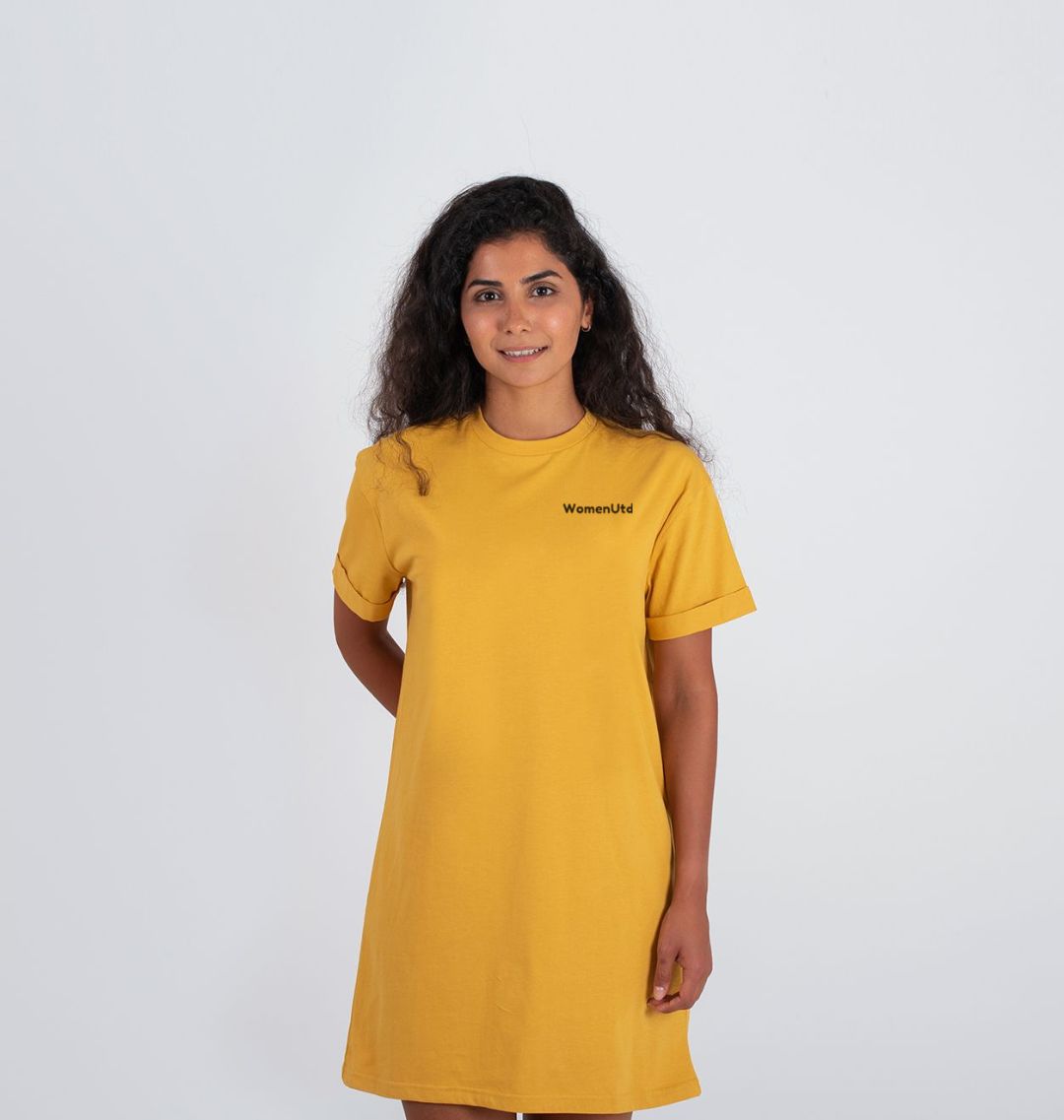 black and yellow t shirt dress