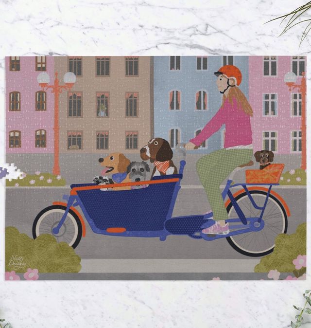 Dutch cargo bike full of dogs sticker