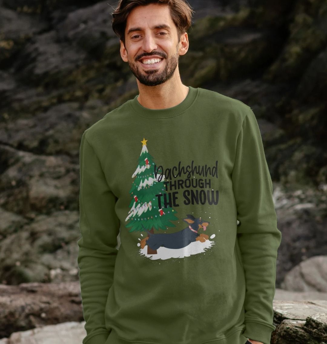 Dachshund christmas jumper mens hotsell