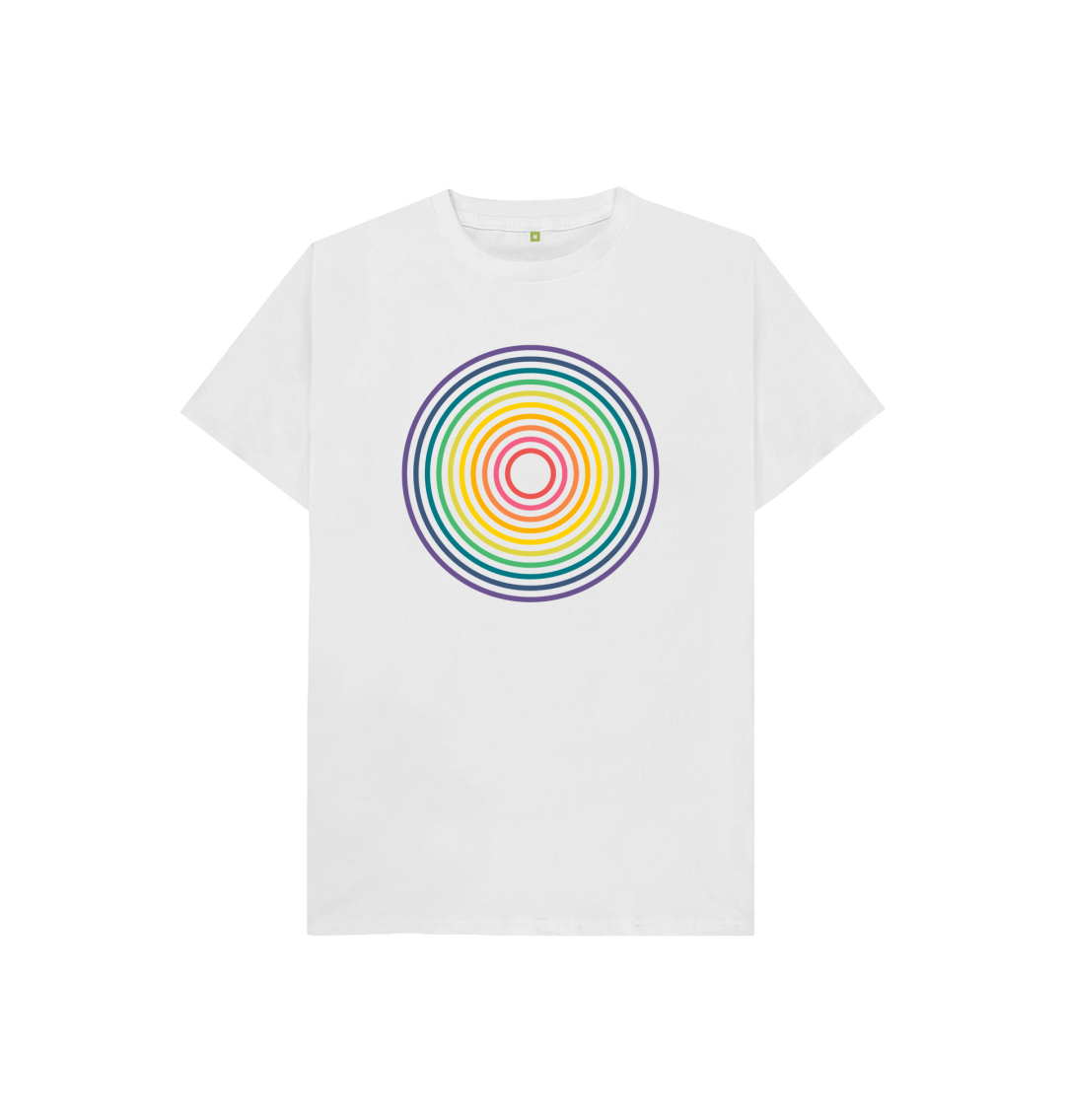 white rainbow t shirt