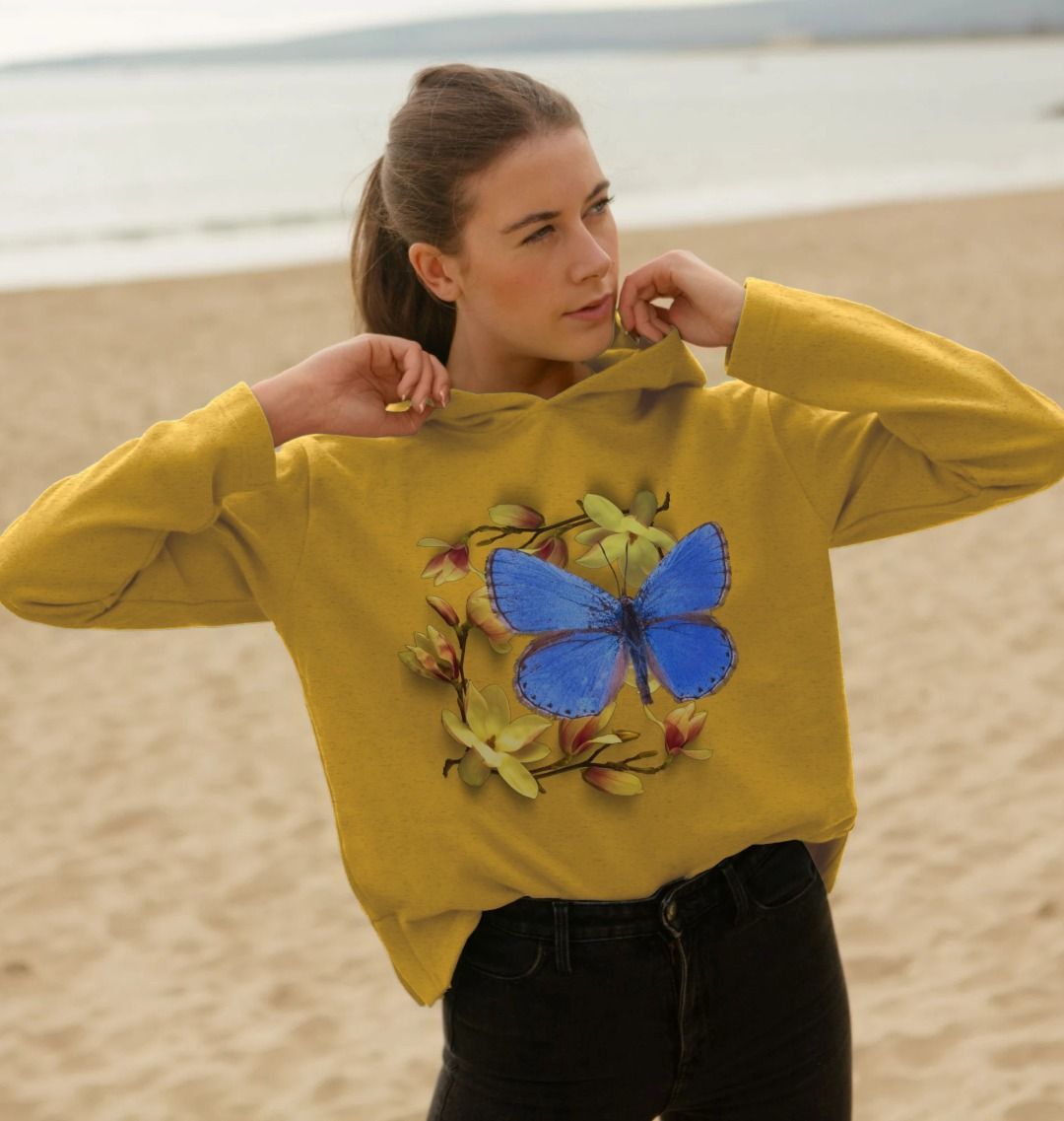 Yellow butterfly online sweatshirt