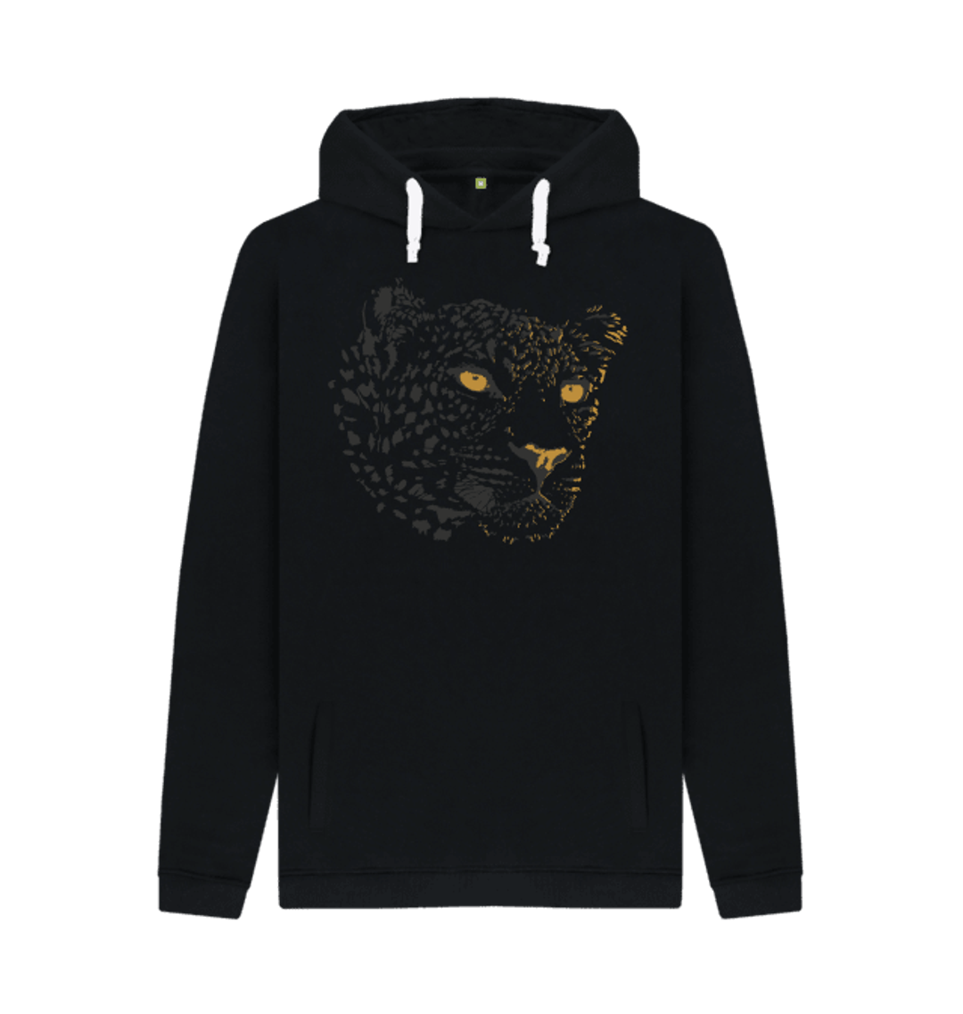 ★FALLETT★Black Leopard Sweatshirt★送料・関税込★ Men's Black Leopard Hoodie