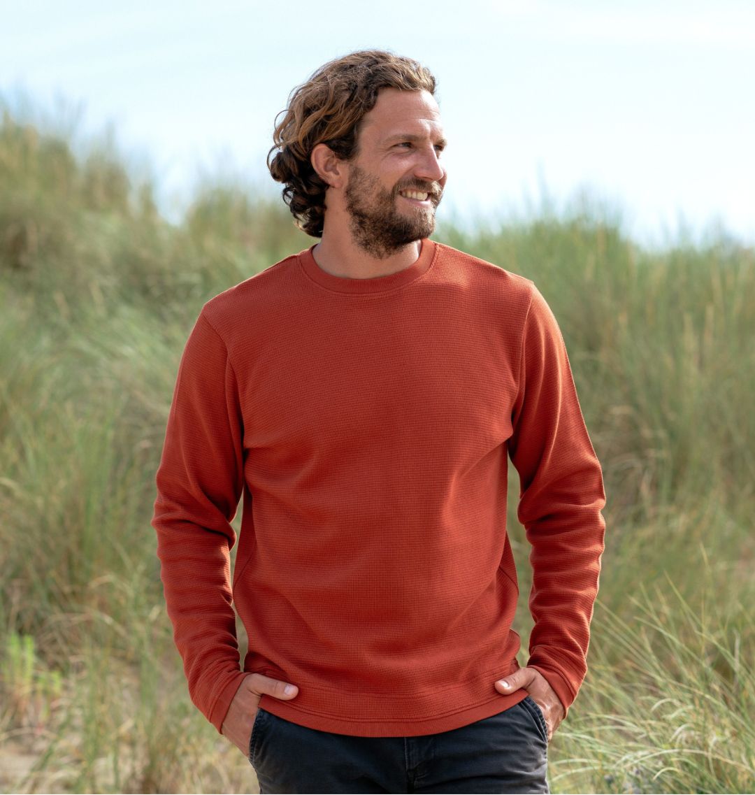 Men s Waffle Knit Jumper Rapanui clothing