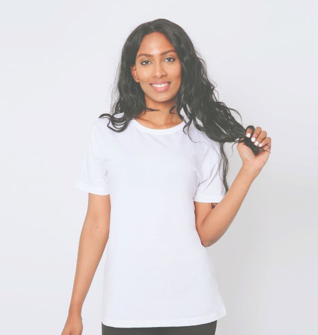 Plain white shop t shirt ladies