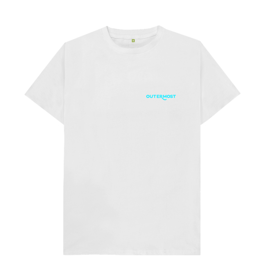 ★SATUR★ Classic Logo Short Sleeve T-Shirt White Blue SA242 SATUR] Classic Logo T-Shirt
