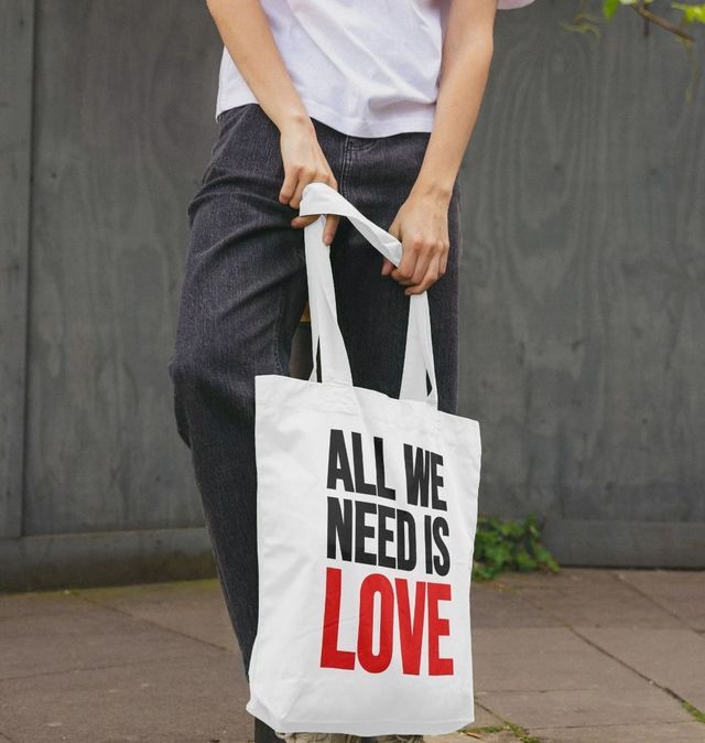 All You Need Is Love Canvas Tote Bag | The Beatles Tote Bag | Tote With  Pocket | Music Lover Gift | Eco Bag | Reusable Bag