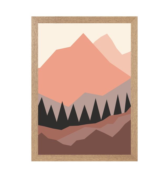 Rise - Linocut Print / Mountain Art / Minimalist Wild Art / Nature