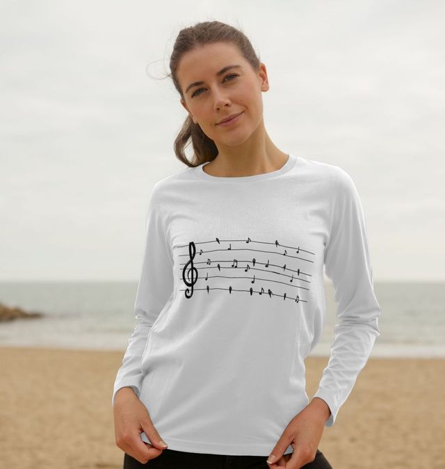 Womens Organic Long Sleeve Tee White