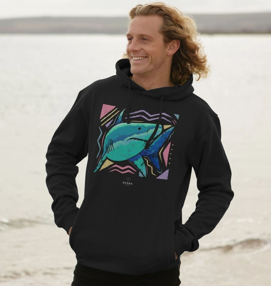 Men s Retro Great White Shark Hoodie